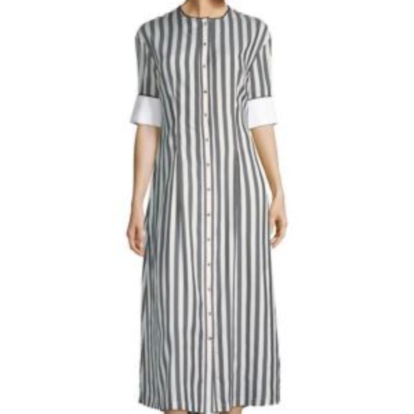 Yigal Azrouel Dresses & Skirts - Yigal Azrouël Light Size M Black & White Silk Shirtdress Midi Dress Msrp $990.00